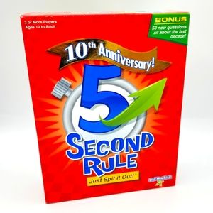 Five Second Rule 10th Anniversary Family Game New
